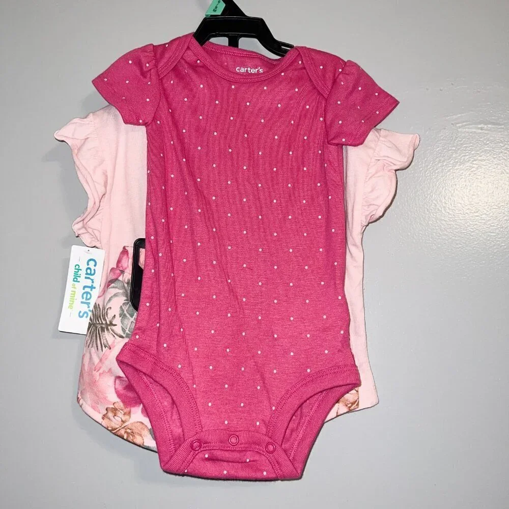 NWT Carter's Baby Girl Shorts Outfit Set, 3-Piece Giraffe Size 6-9M - Picture 5 of 6